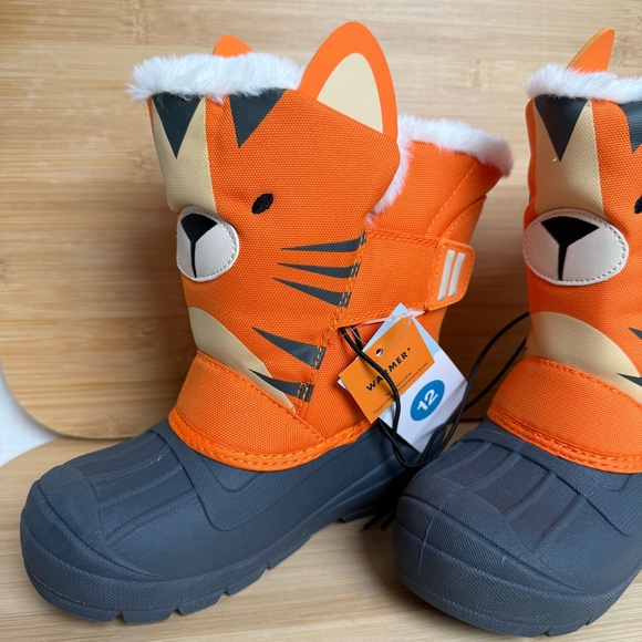 Cat & Jack Kids Tiger Winter Boots Kids Size 12 – Faux Fur Insulated Snow Boots - Picture 2 of 11